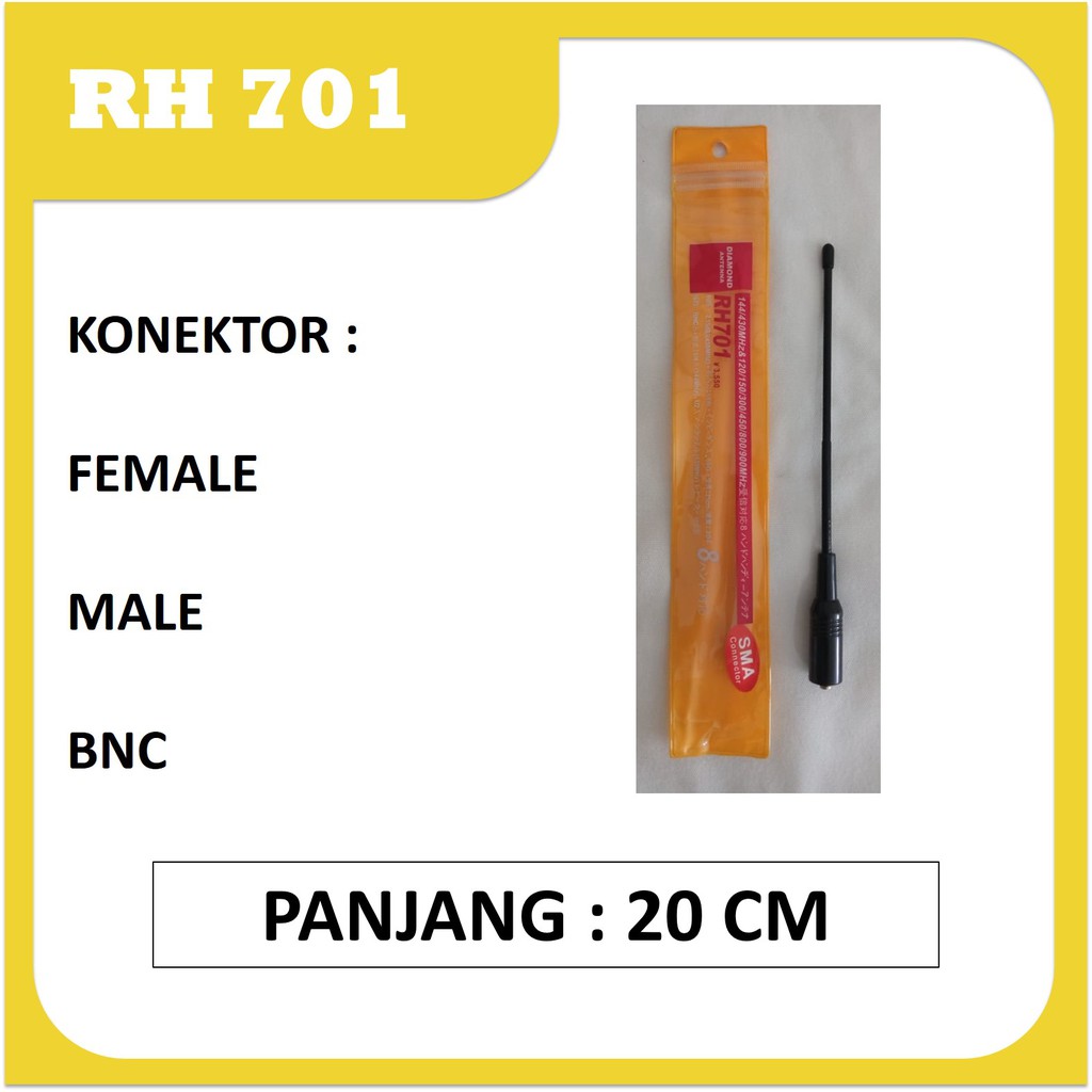 Antena Diamond RH701, Antena lidi pendek buntut tikus VHF UHF Dualband Baofeng HT pecut RH 701 murah