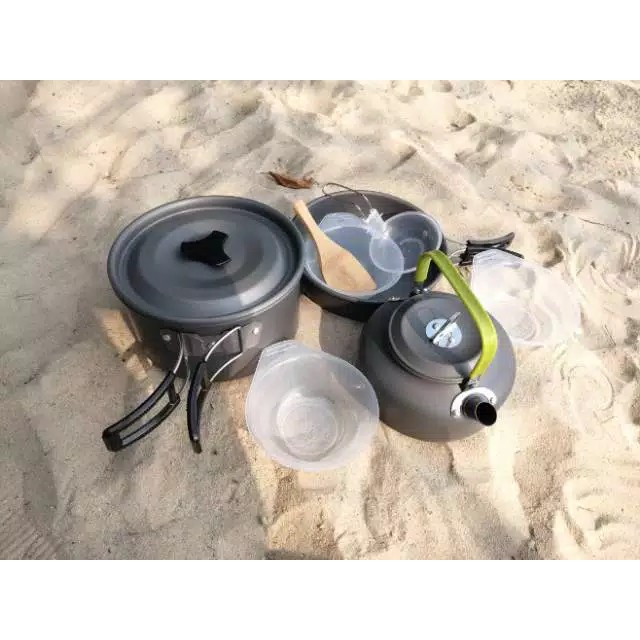 DS-308 cooking set outdoor Nesting Teko Misting DS308 ketel portable alat masak gunung