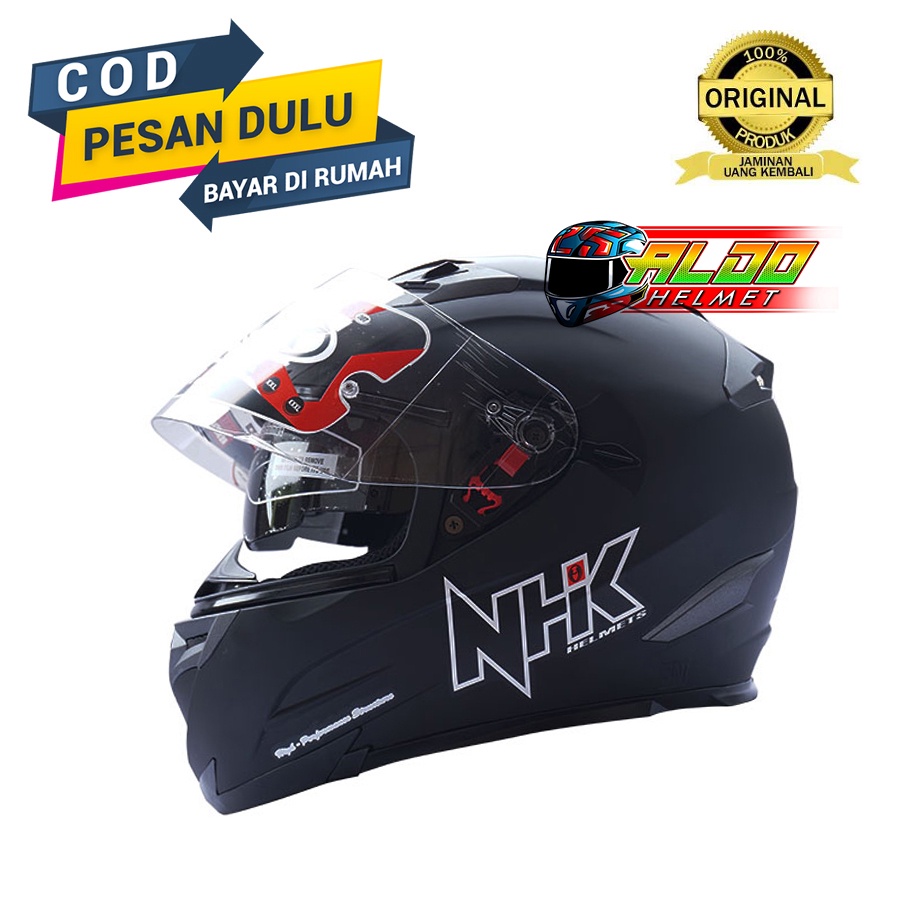 HELM NHK RX 9 SOLID BLACK DOFF | FULLFACE HELMET | NHK RX9 | DOUBLE VISOR | SNI HELM | ORIGINAL