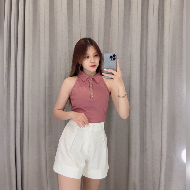 Button tanktop halter 043  | Halter tanktop korea