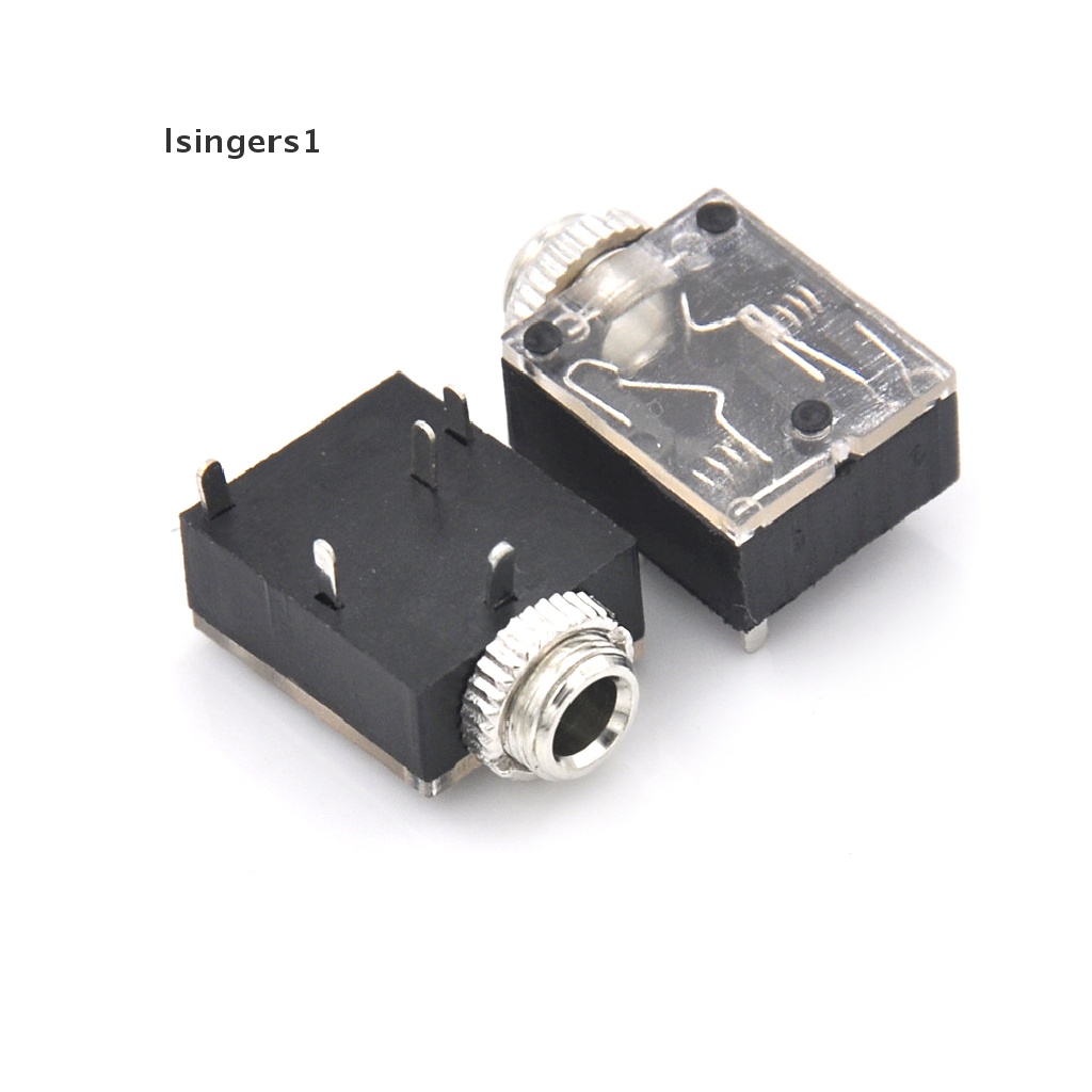 (lsingers1) 10pcs Soket Jack Audio Stereo 3.5mm Dengan Mur 5 Pin PCB