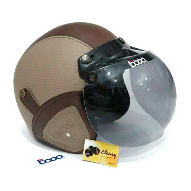 HELM BOGO Full Kulit Retro Klasik SNI