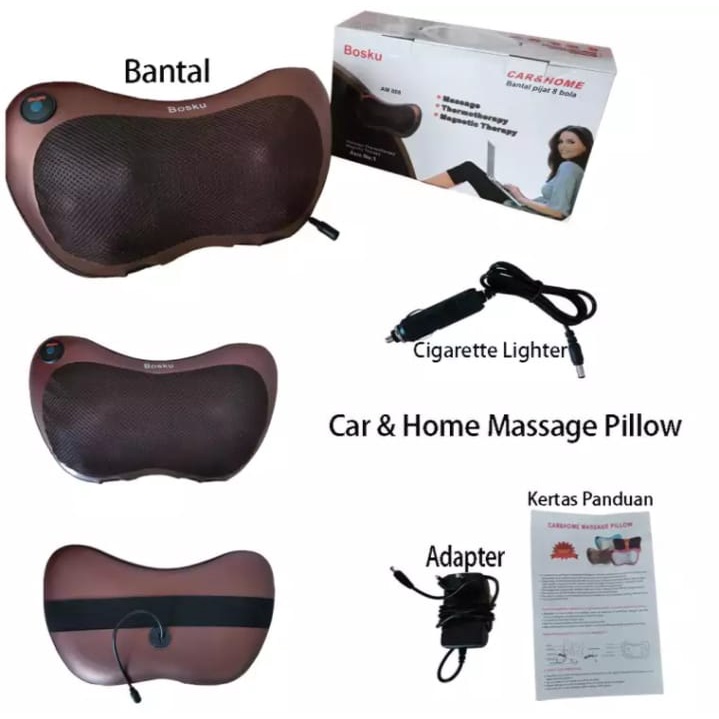 Bantal Pijat 8 Bola Massage Pillow Mobil dan Refleksi Rumah Car Home Bantal Pijat Leher Punggung Portable ILHAM COLEKTION