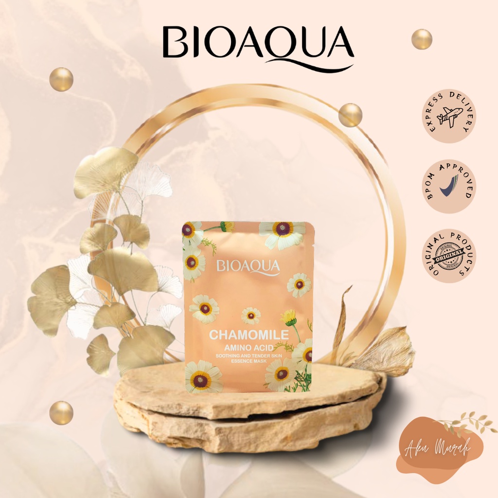 ✨ AKU MURAH ✨Bioaqua Chamomile Amino Mask 25gr / Masker Wajah SACHET