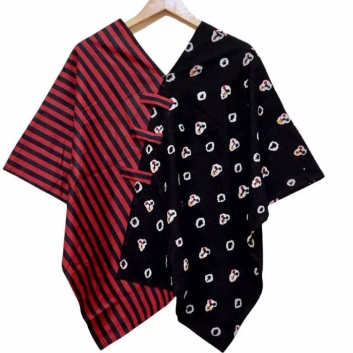 Blus jumputan kombinasi lurik atasan wanita lurik kombinasi Batwing