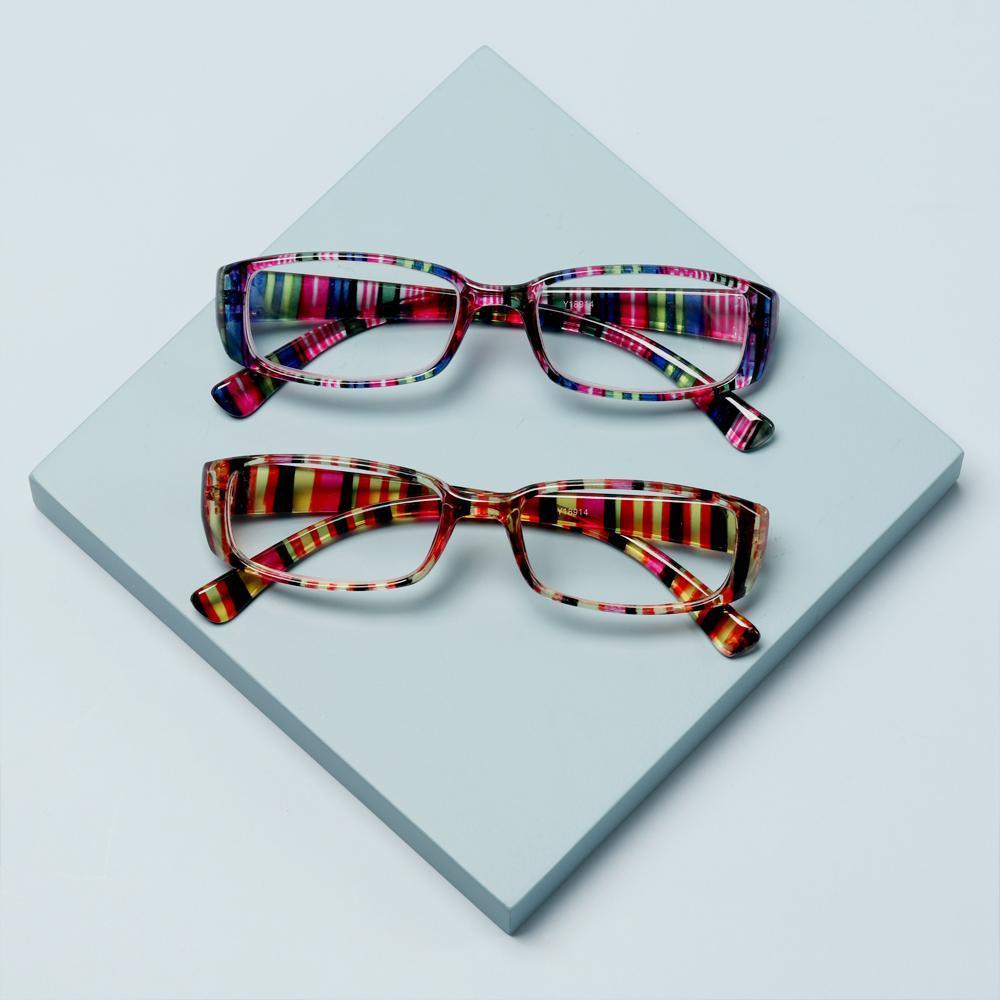 Lily Kacamata Baca Unisex Magnifier Print Stripe Retro Frame