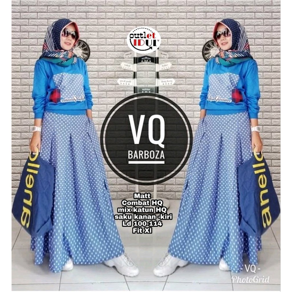 BARBOJA SET Bahan Katun Setelan Wanita Muslim Set Syari Setelan Wanita Murah Setelan Wanita Terbaru
