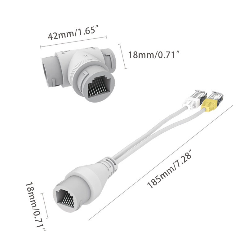 Cre POE Splitter Cable POE Separator Konektor Kabel 2-in-1 Tiga Arah RJ45