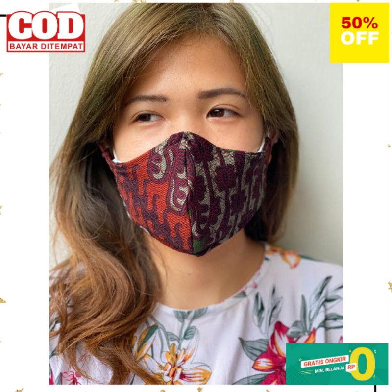 (BAYAR DITEMPAT)Masker Kain Batik / Masker Batik / Masker murah / masker scuba / MASKER BATIK MURAH