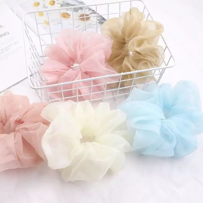 Ikat Rambut Scrunchie Gaya Korea JUMBO / Scrunchie / Cemol /Ikat cepol rambut L3