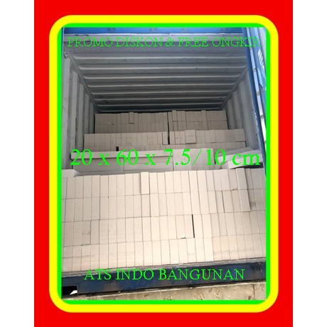 BATA RINGAN HEBEL 7,5/10/12,5/15/20 CM 1 KUBIK GRATIS ONGKIR SELURUH INDONESIA