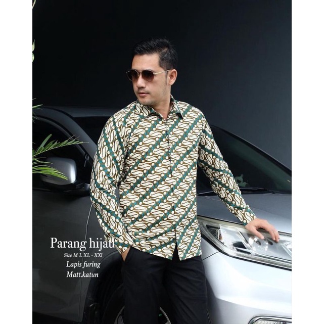 kemeja batik PARANG HIJAU