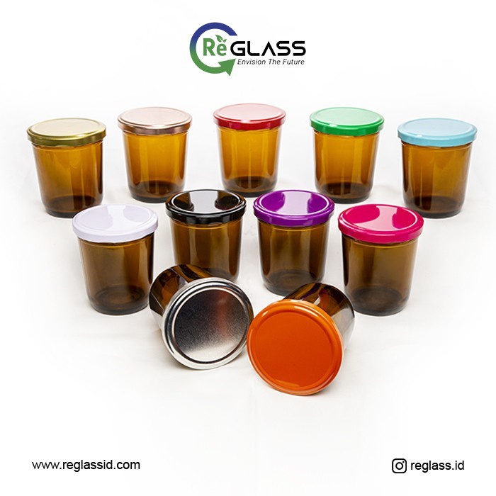 [GROSIR] TOPLES KACA KECIL AMBER 250ml Toples Jar Beling Bumbu, Sambal