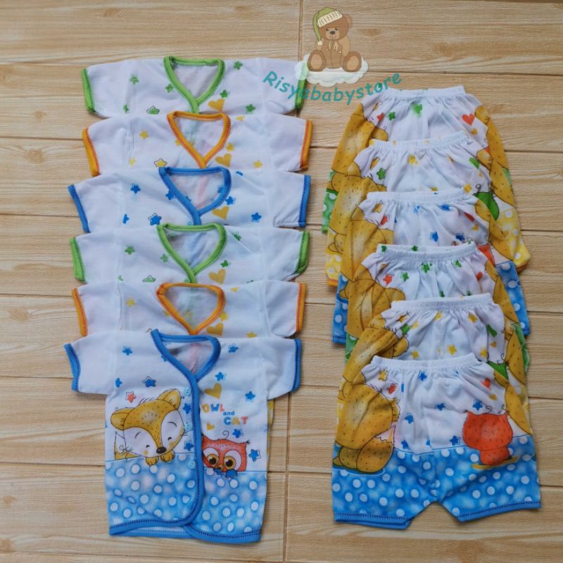 setengah lusin (6 stel) BAJU BAYI LENGAN PENDEK /Grosir baju bayi /Setelan bayi