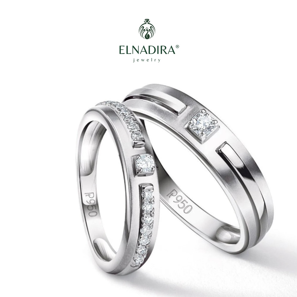 Cincin Tunangan /Nikah Couple Perak Elegan - Elnadira Jewelry