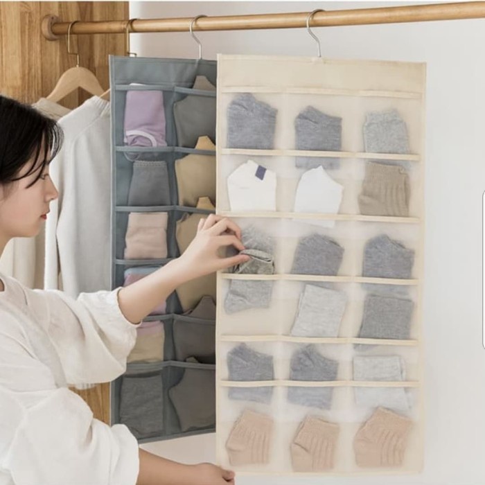 

Hanging Underwear Pouch Organizer 30 Sekat Tempat Penyimpanan - Grey