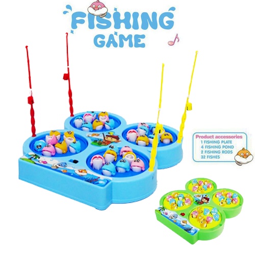 Mainan pancing ikan elektronik / Fishing game magnetic 4 lubang ( SKW.685-10 )