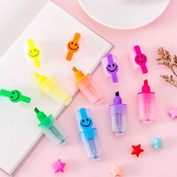 6 PCS Mini Hightlighter Alat Tulis Warna Warni Spidol Set Spidol Sekolah Anak Perempuan Kado