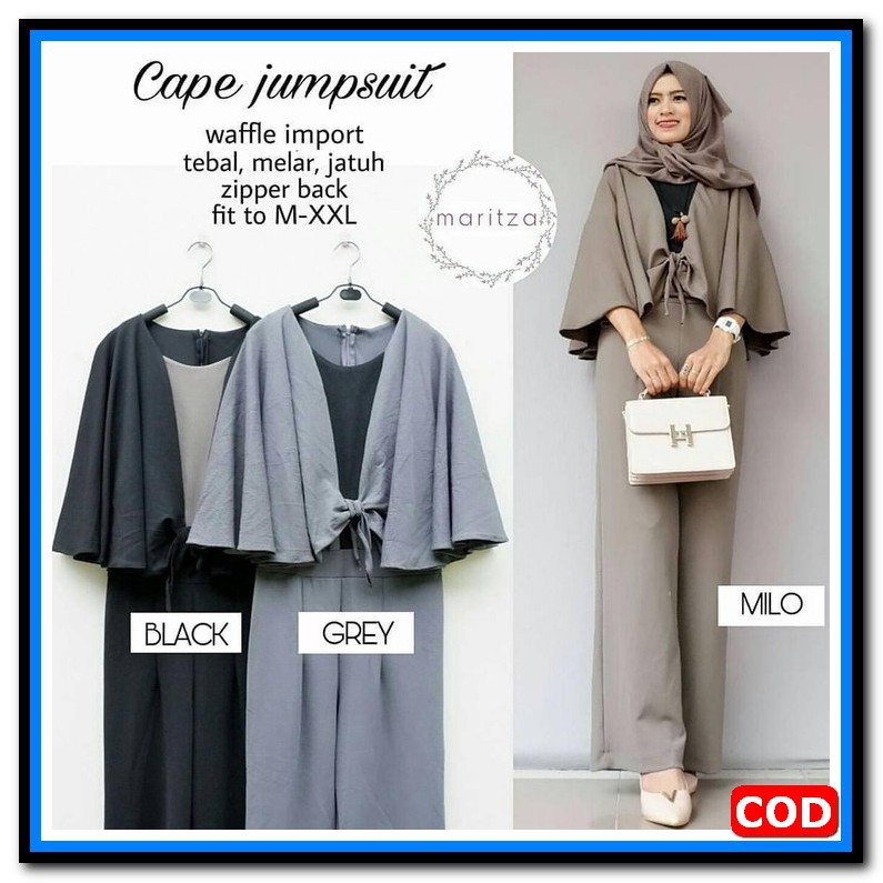 Kanza Syari Premium By U2C Gamis Syari Premium Hitam Set Syar'I T IA722 Baju Gamis Wanita Muslim Te