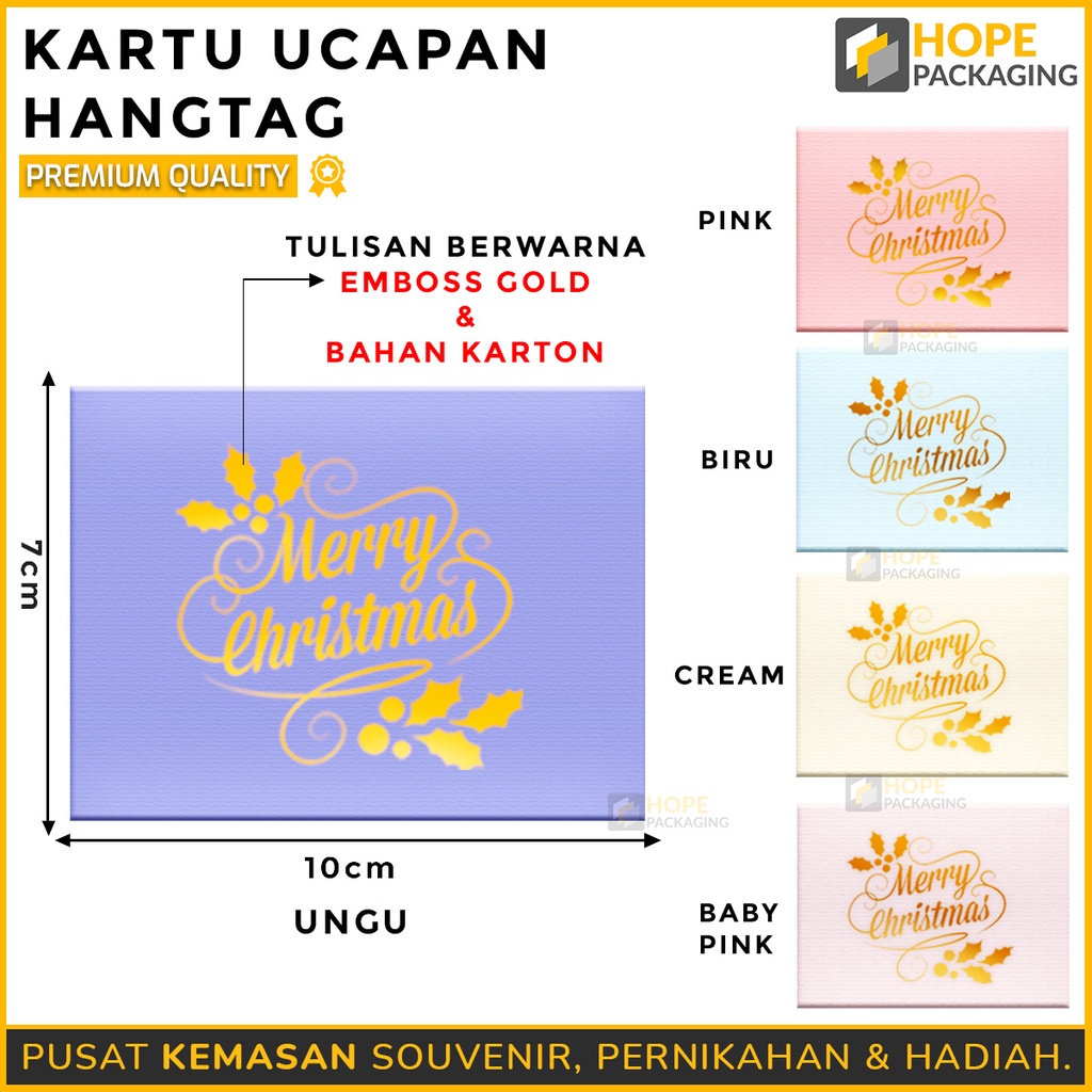 Kartu Ucapan Hangtag Natal Merry Christmas/ Aksesoris Hiasan Kado Kartu Ucapan All Varian