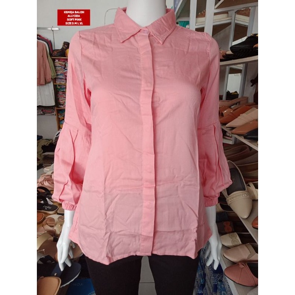 KEMEJA WANITA LENGAN BALON ALLYZIA BRANDED MATAHARI MURAH KMJBLN81557