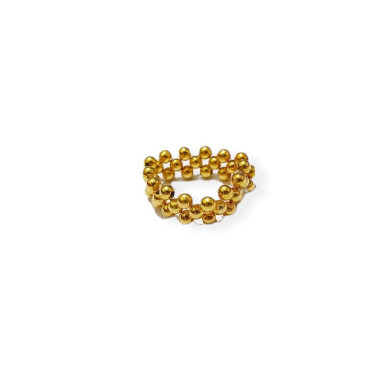 Crown Beads Ring Cincin Mutiara Mote Anyam Model Mahkota Fashion Ring