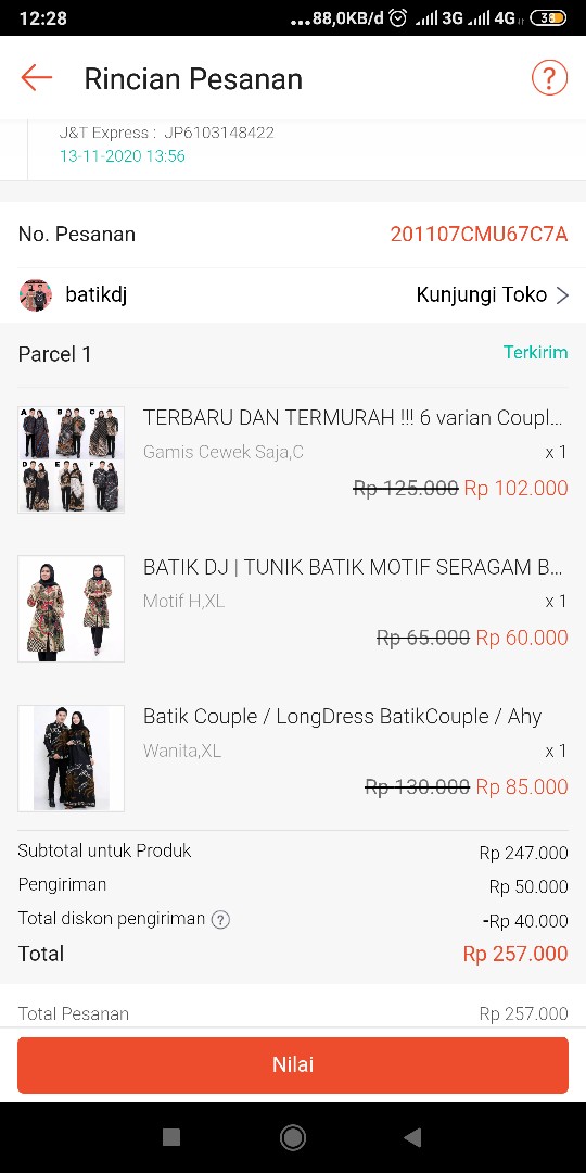 Terbaru Dan Termurah !!! 6 Varian Couple Gamis Longdress Batik