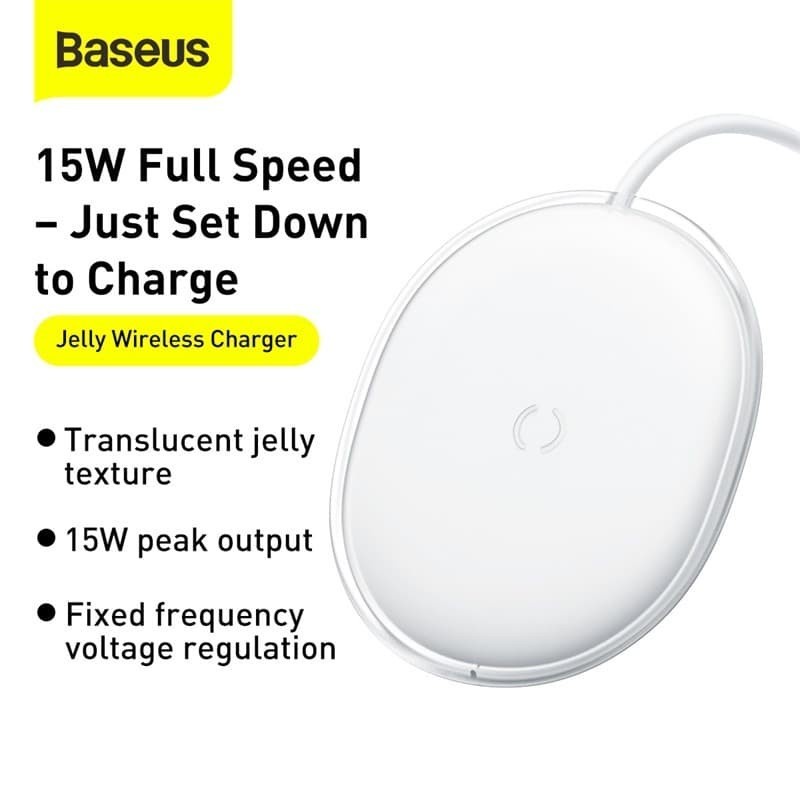 BASEUS ORIGINAL Jelly Wireless Charger Pad 15W Fast Charging Apple Iphone 8 X XS 11 Plus Pods Dock