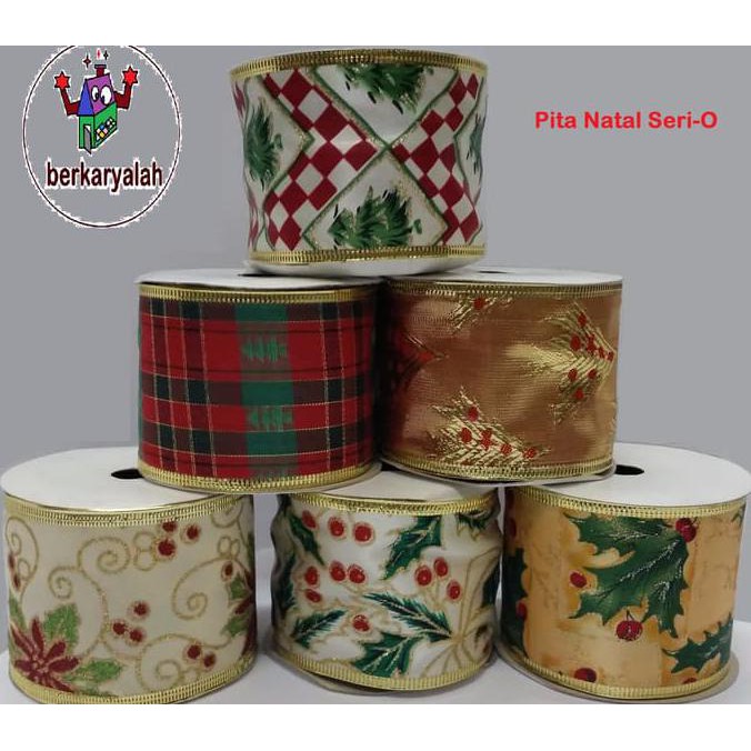 

(READY COD) Pita Natal Christmas Ribbon Seri O (6,3cm x 2,75m) (per roll) KOMPLIT