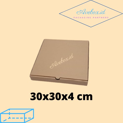 

(30 X 30 X 4 CM) BOX KARDUS PACKING PIZZA / BAJU MURAH TAMBAH SABLON 1 WARNA