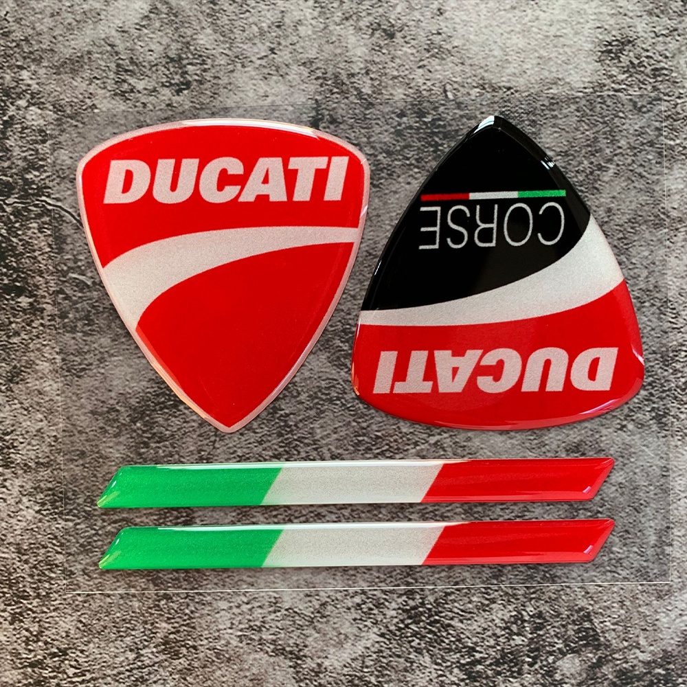 Ducati Stiker Reflektif 3D Anti Air / Gores Bahan Kulit / Nilon Untuk Aksesoris Helm Motor