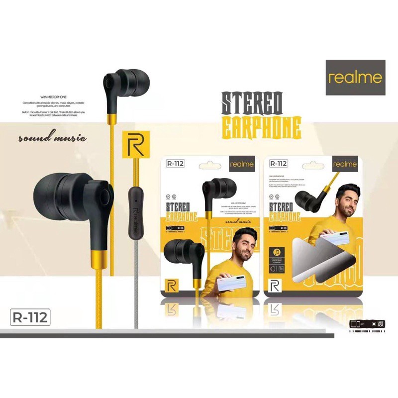 PROMO HANDSFREE REALME BUDS R112 NEX MIC/ EARPHONE REALME R113