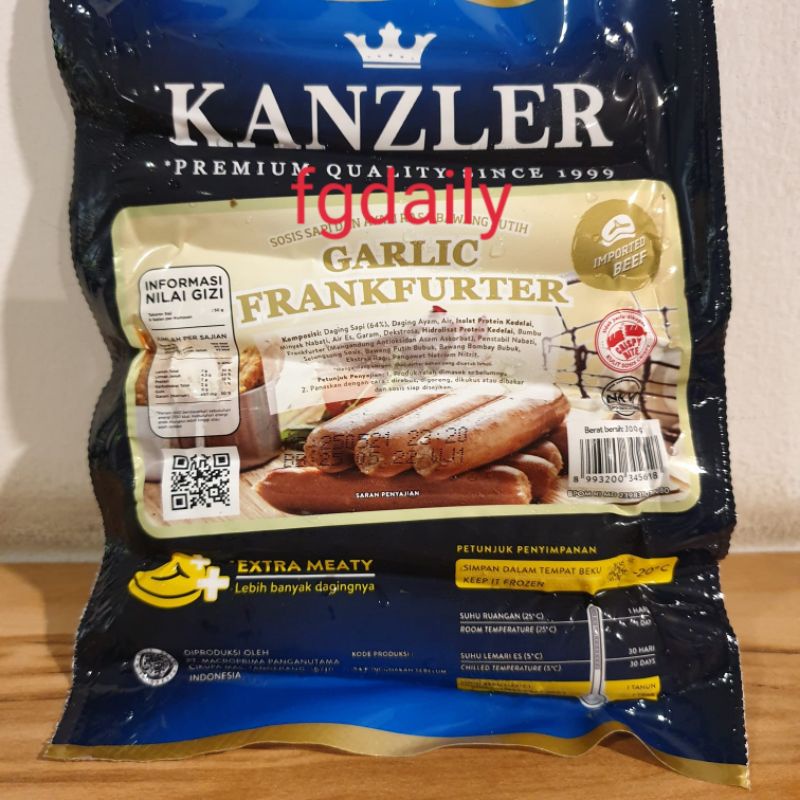 

Sosis Kanzler Garlic frankfurter / Sosis sapi / sosis Ayam kanzler halal