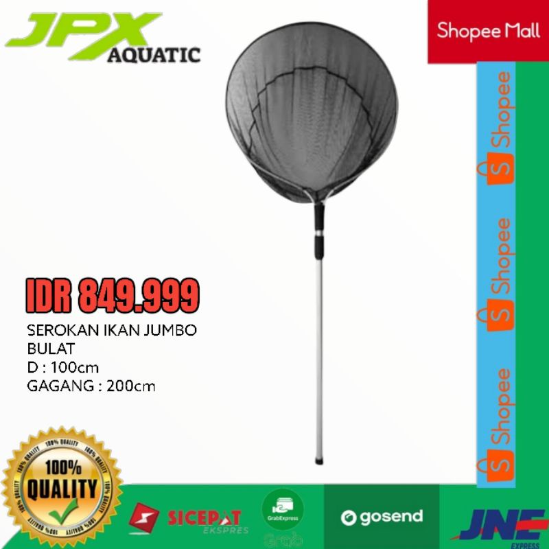 SEROKAN IKAN KOI JUMBO DIAMETER 100CM GAGANG 200CM / SESER IKAN KOI JUMBO / SEROKAN JUMBO / KOI