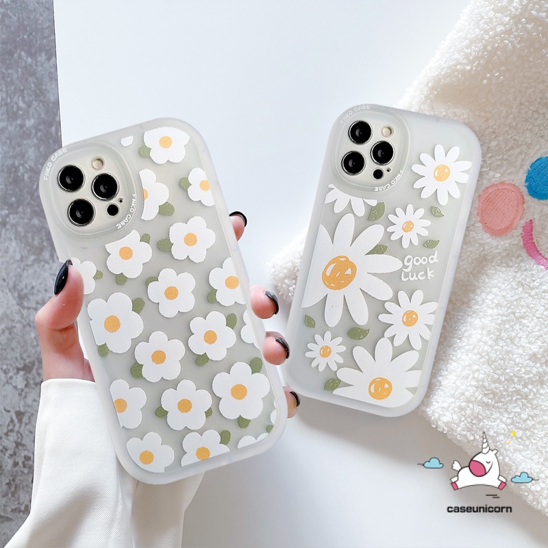 Flower Case Samsung A04s A13 A04 A31 A52S A03S A30S A12 A22 A21s M21S A33 M23 A03 A72 A32 A20S A50 A23 A73 5G S20FE S21FE A10s A51 A52 A53 A1 A02s Soft Tpu Fresh Daisy Tutup Belakang