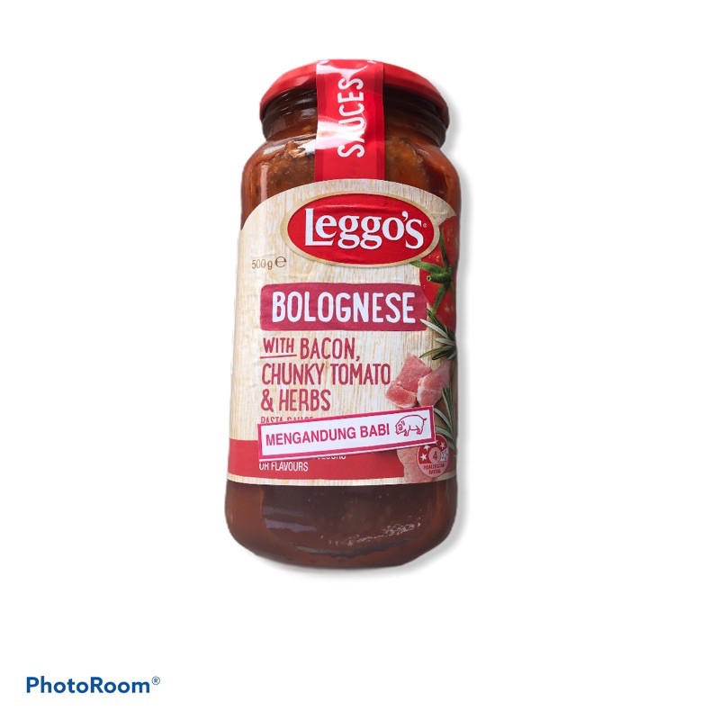 

Leggo’s Bolognese With Bacon Chunky Tomato $ Herbs (Mengandung Babi)
