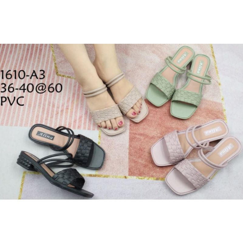 (COD) Sandal Jelly Wedges Tali Croco Import 1610A3