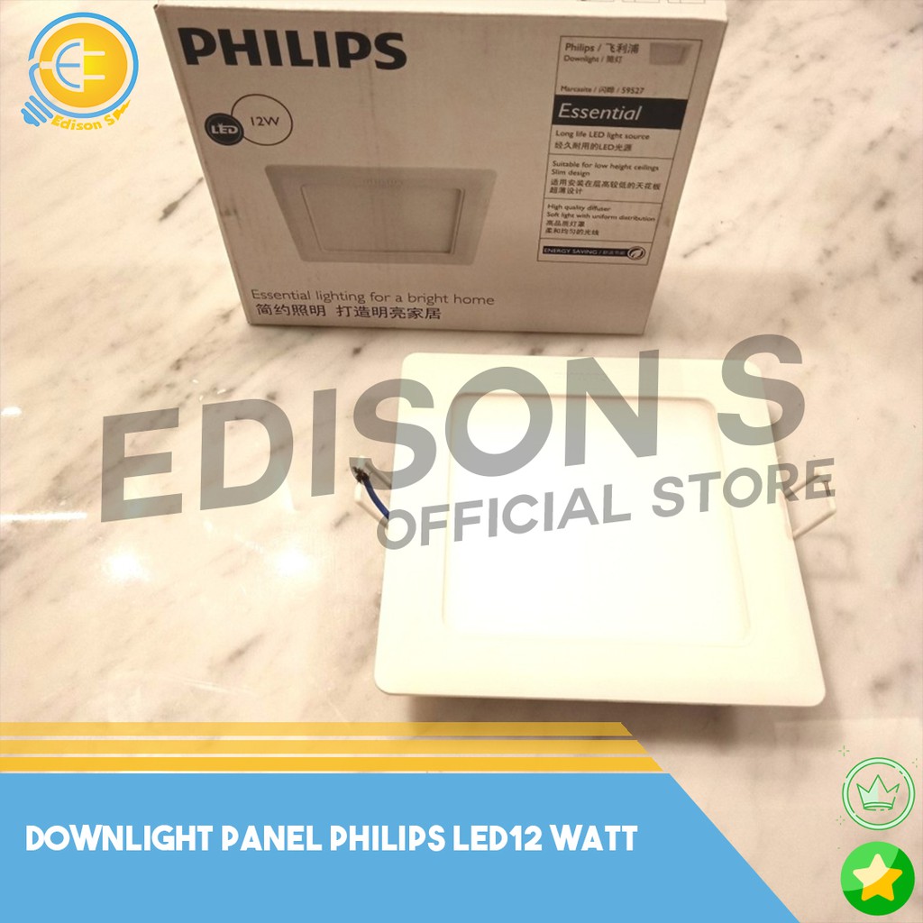 Downlight panel Philips LED12 Watt persegi