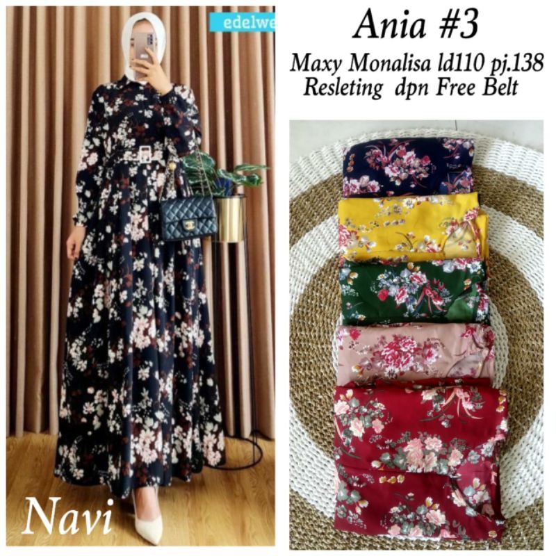 Ania 3 - Gamis Ania 3 / Ania Maxy LD110 FREE BELT /  Maxy Monalisa Busui / R.8 - 236-5818 / R.12 - 236-5924