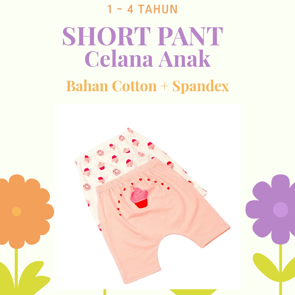 [HI] 2 PCS SHORT PANTS CELANA PENDEK BAYI 1-4 TAHUN  BAHAN PREMIUM