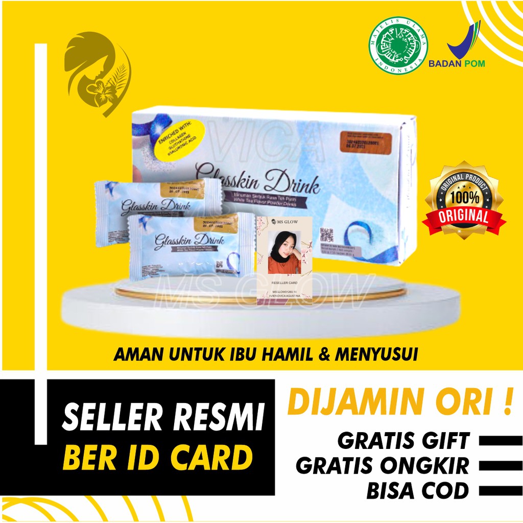MS Glow Glasskin Drink colagen drink Minuman Collagen Gluta Drink  Suplemen pemutih badan MS Glow