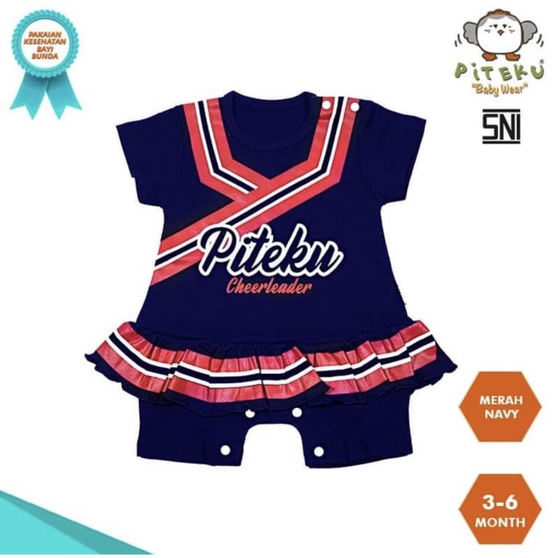 piteku romper (3-6m) seri cheerleader