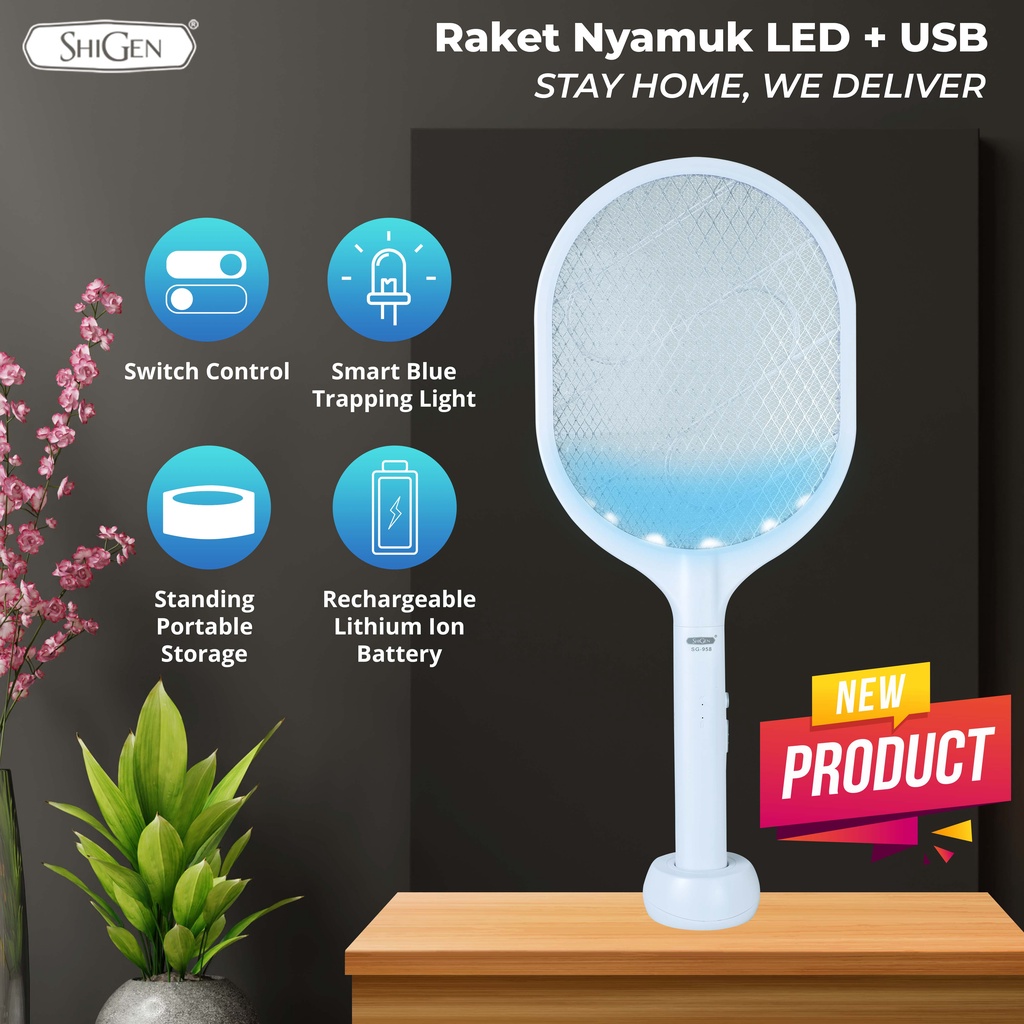 RAKET NYAMUK PREMIUM SHIGEN LITHIUM ORIGINAL