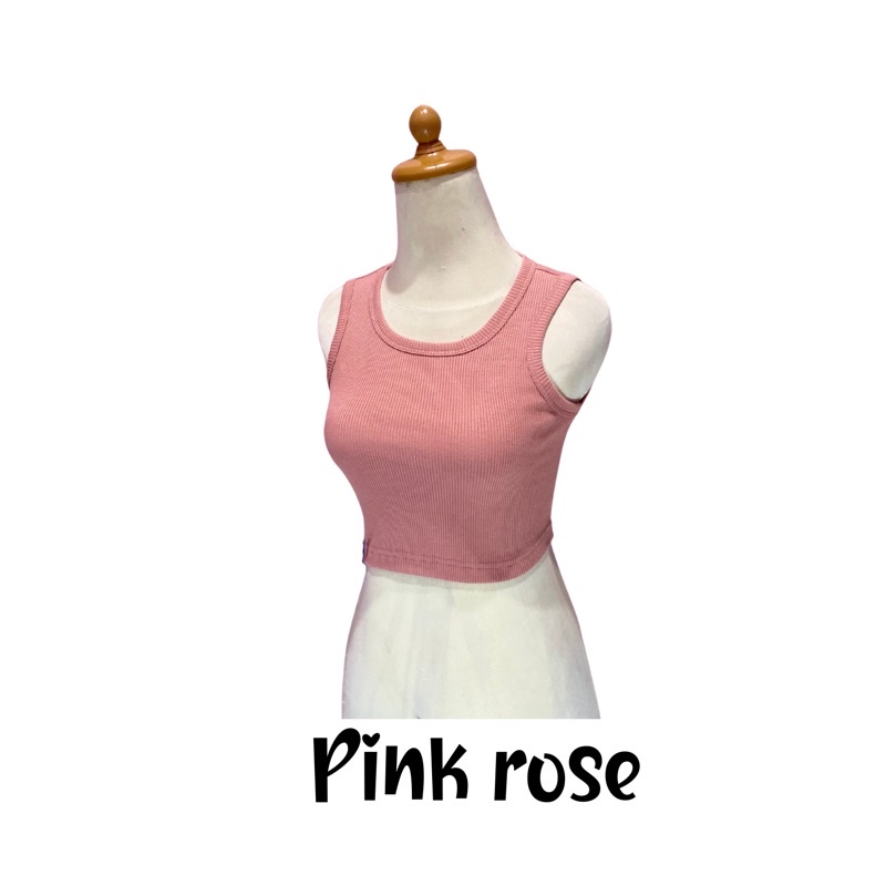 Tanktop Crop RIB Luxury-PINK ROSE
