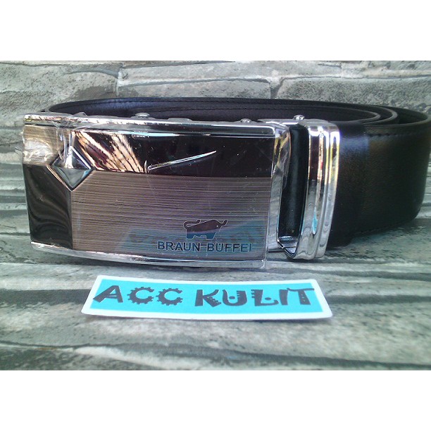 SABUK KULIT ASLI PRIA BRAUN BUFFEL WARNA HITAM