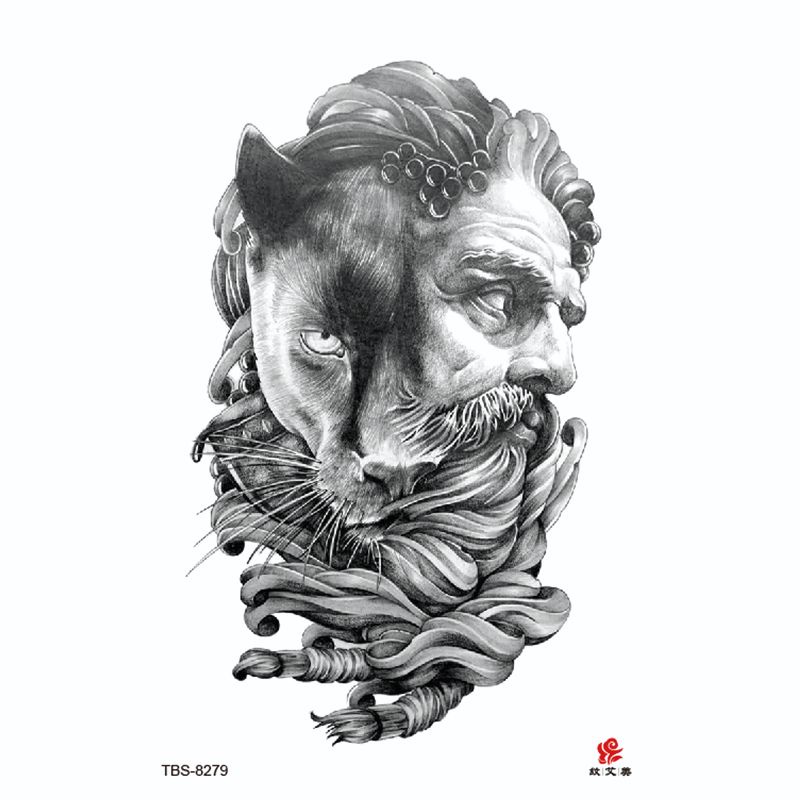 Tatto temporer TBS Baru Ukiyo-e Geisha Fashion Khusus Buatan Tato Lengan Setengah Air MODEL TBS-8279