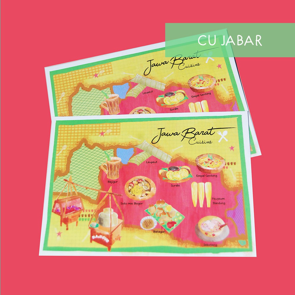 

Kartu Pos / Postcard Jawa Barat cuisine - Makanan khas Jawa Barat