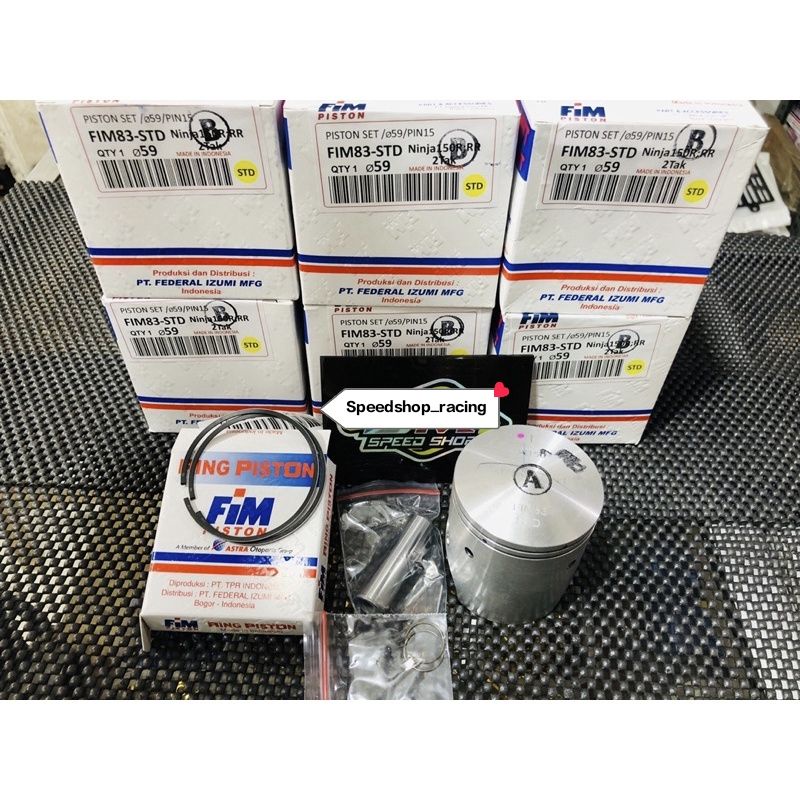 PISTON KIT atau SEHER KIT FIM83 NINJA 150 R RR Diameter 59,00mm KODE A B C PIN 15 Seher Kawasaki Nin