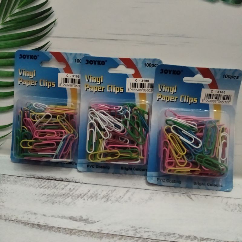 

Joyko Vinyl Paper Clips 100 pcs - Joyko Paperclip - Klip Kertas