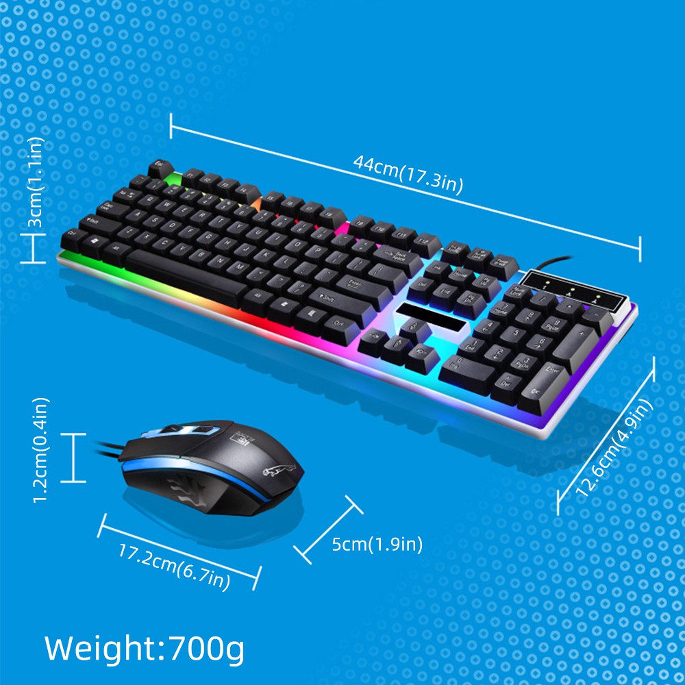 &lt;^ SJA ^&gt; Gaming Keyboard dan Mouse RGB / Set Gaming Mouse dan Keyboard USB Cable RGB